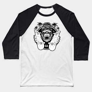 gorilla Skateboarding Baseball T-Shirt